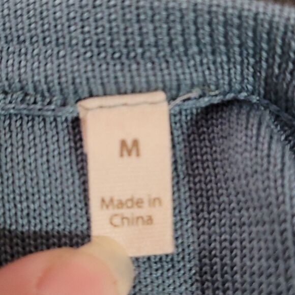 Soft Surroundings Blue Knit Cropped Sweater - Picture 6 of 7